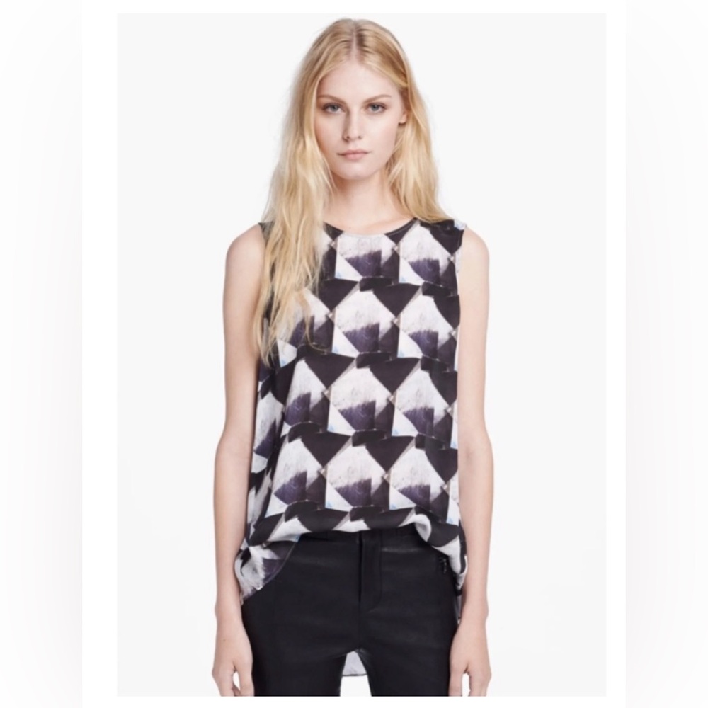THEYSKENS’ THEORY • “Bolin Irock” Geometric Silk Tank Top